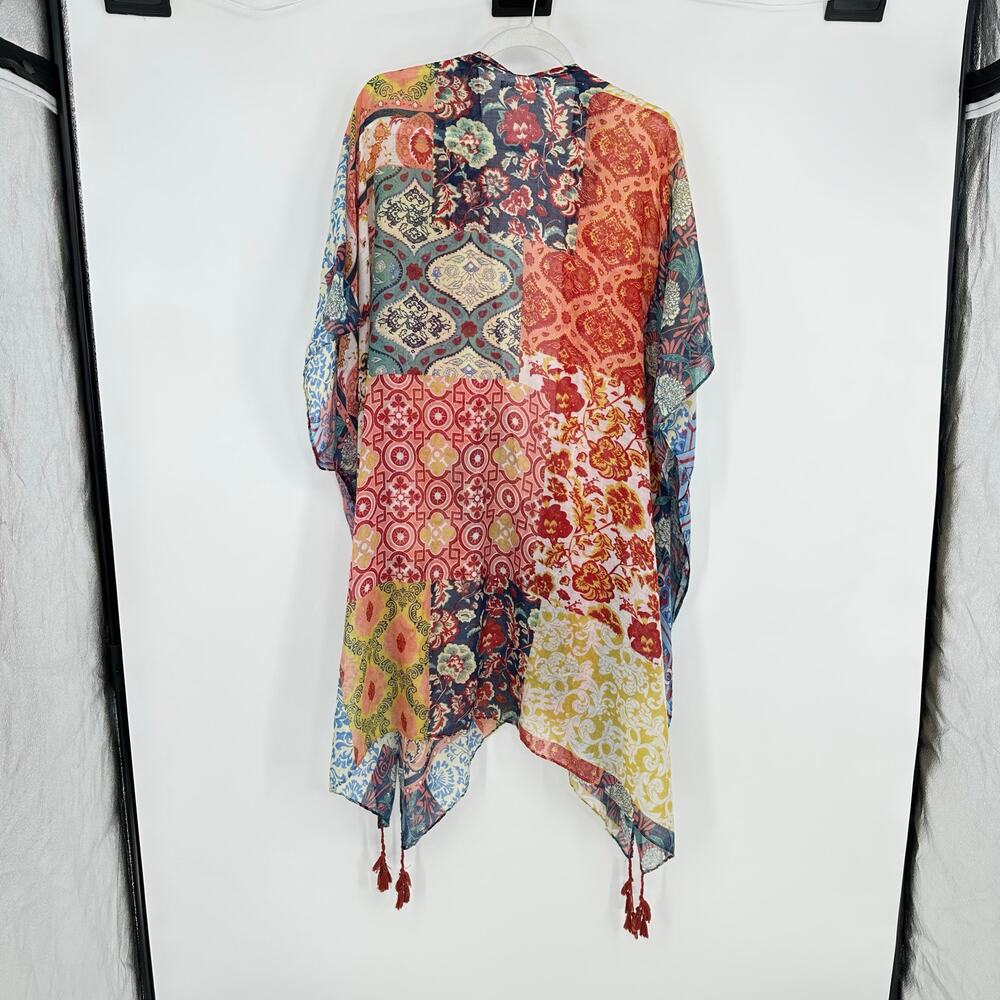 Moss Rose Womens Kimono Cover Up Gauze Cotton Colorful Summer Boho Festival - Picture 3 of 8